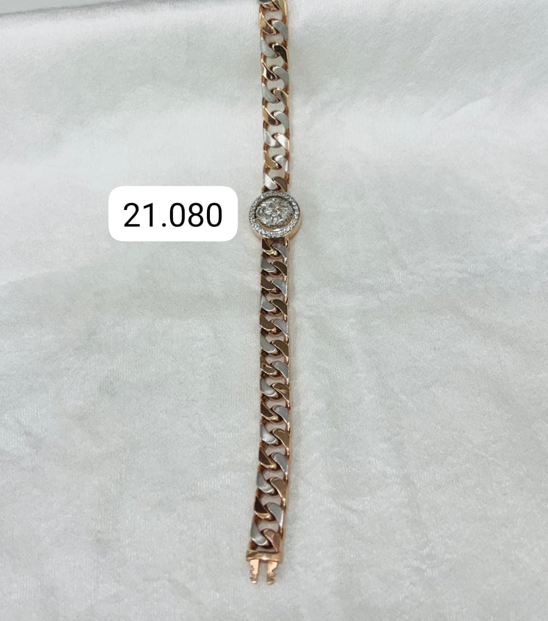 Two Tone Gents Gold Link Bracelet