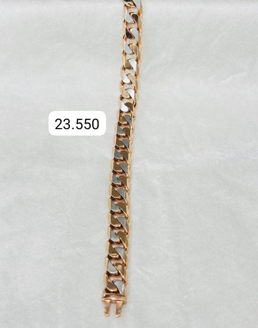 Dual Tone Gold Gents Link Bracelet
