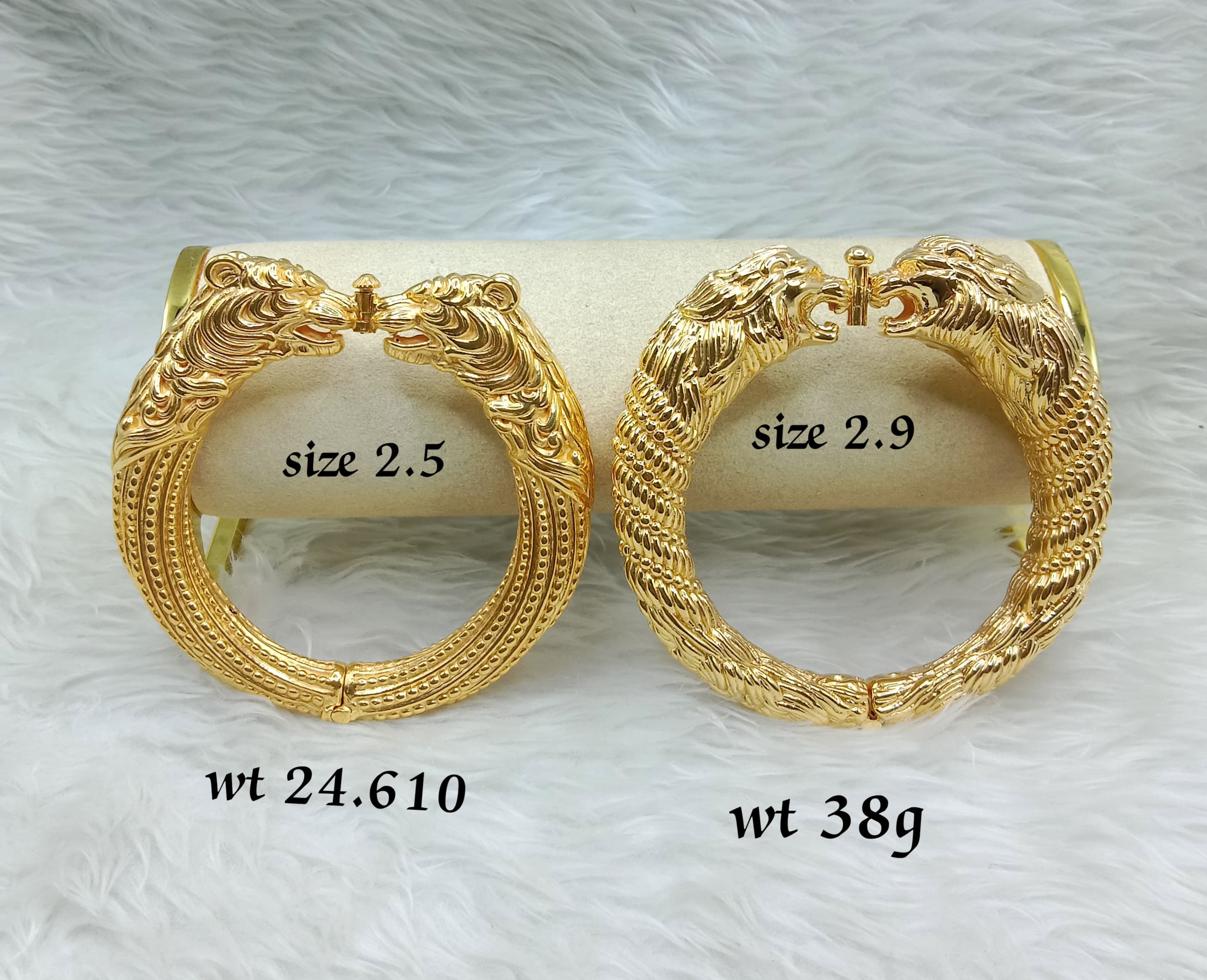 Gold Lion Face Kada