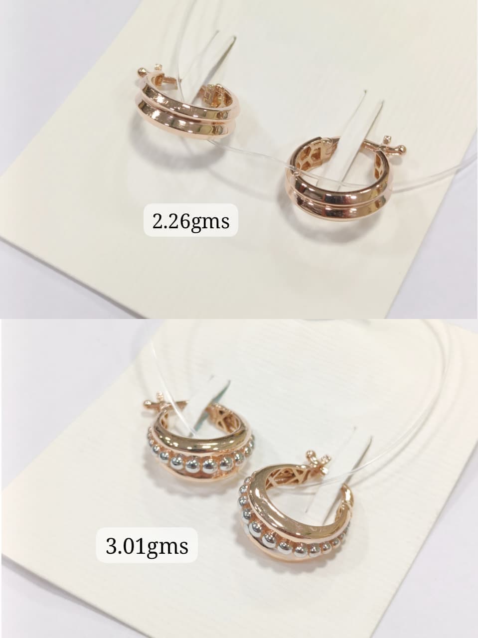 Dual Band Italian Gold Hoop Earrings