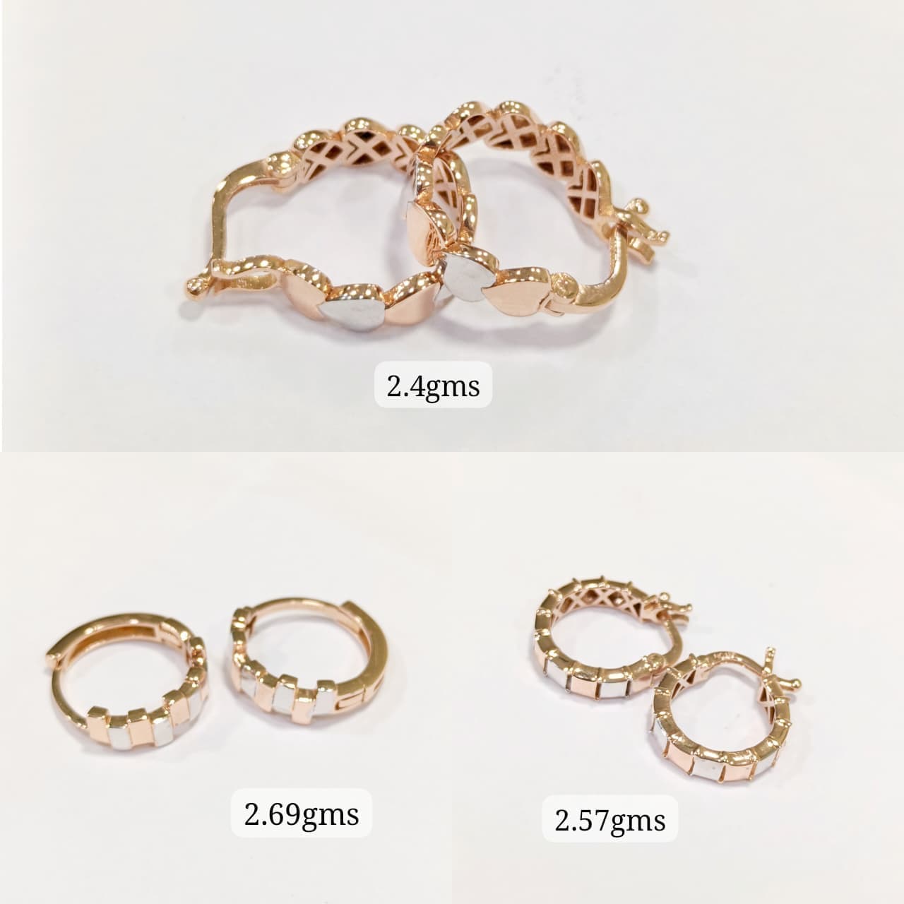 Dual Tone Rose Gold Huggie Earrings