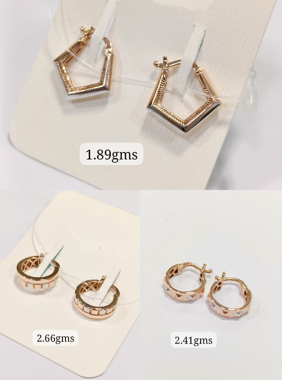 Geometric Pentagonal Italian Gold Hoop Earrings