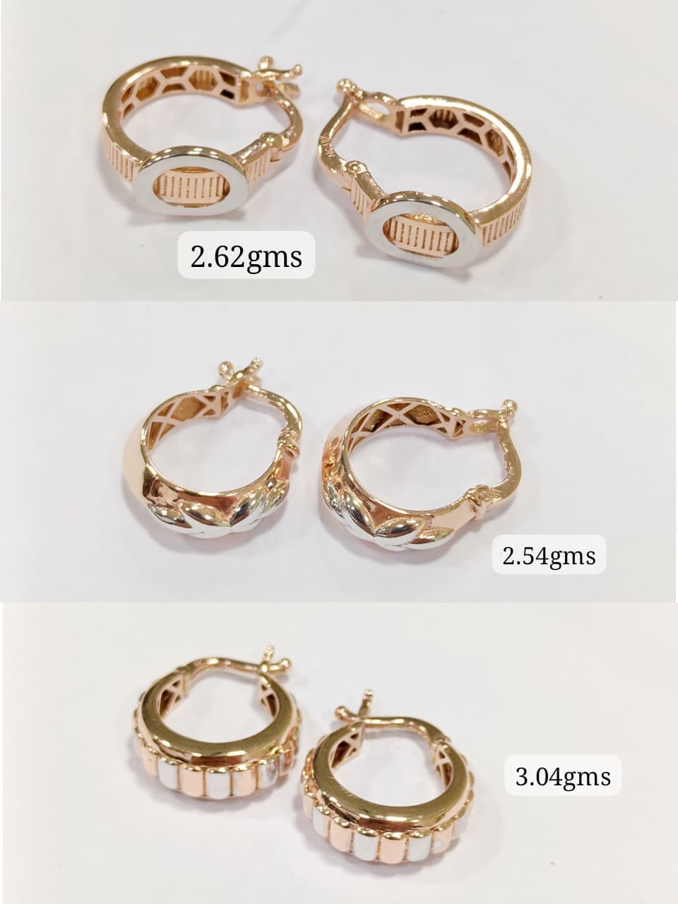 Italian Ribbed Two-Tone Hoop Earrings