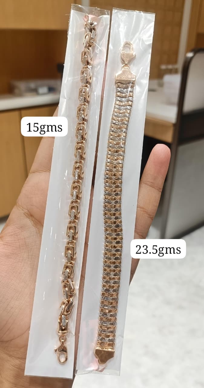 Dual Tone Italian Gents Gold Bracelet