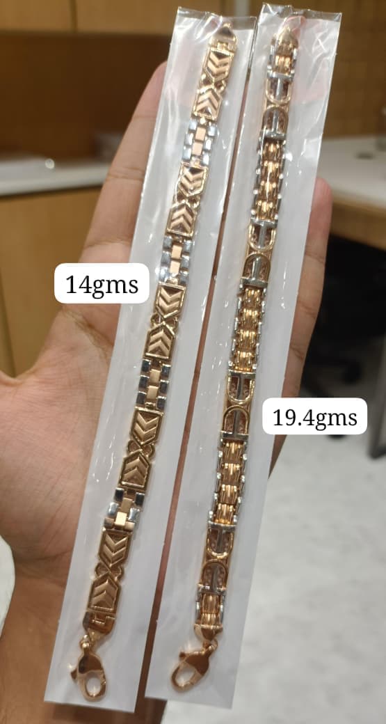 Dual Tone Gents Gold Bracelet