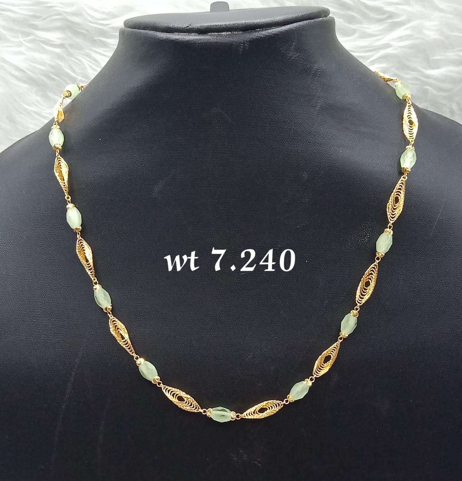 Gold Filigree Beaded Chain