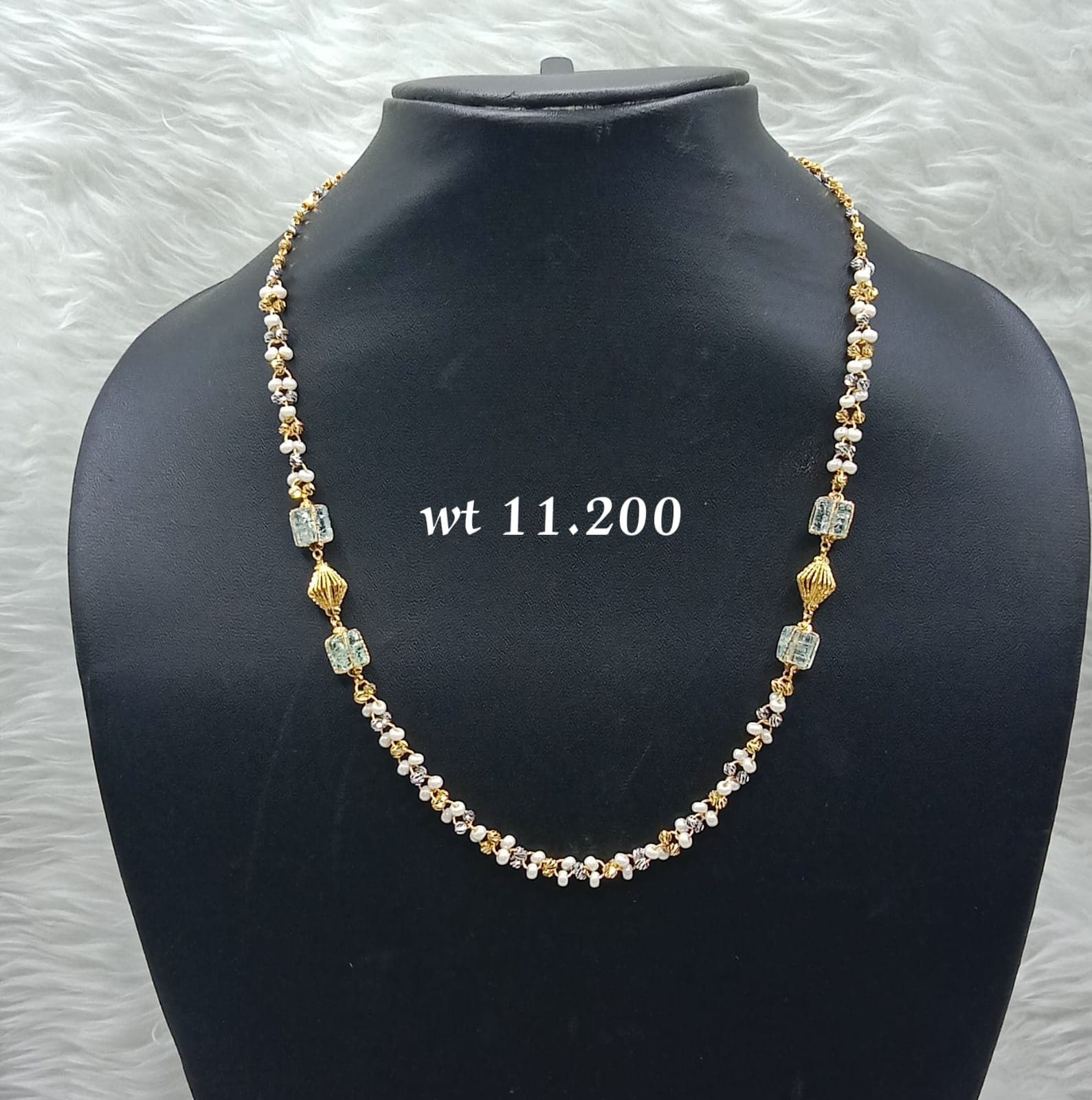 Pearl Mala Gold Chain Necklace