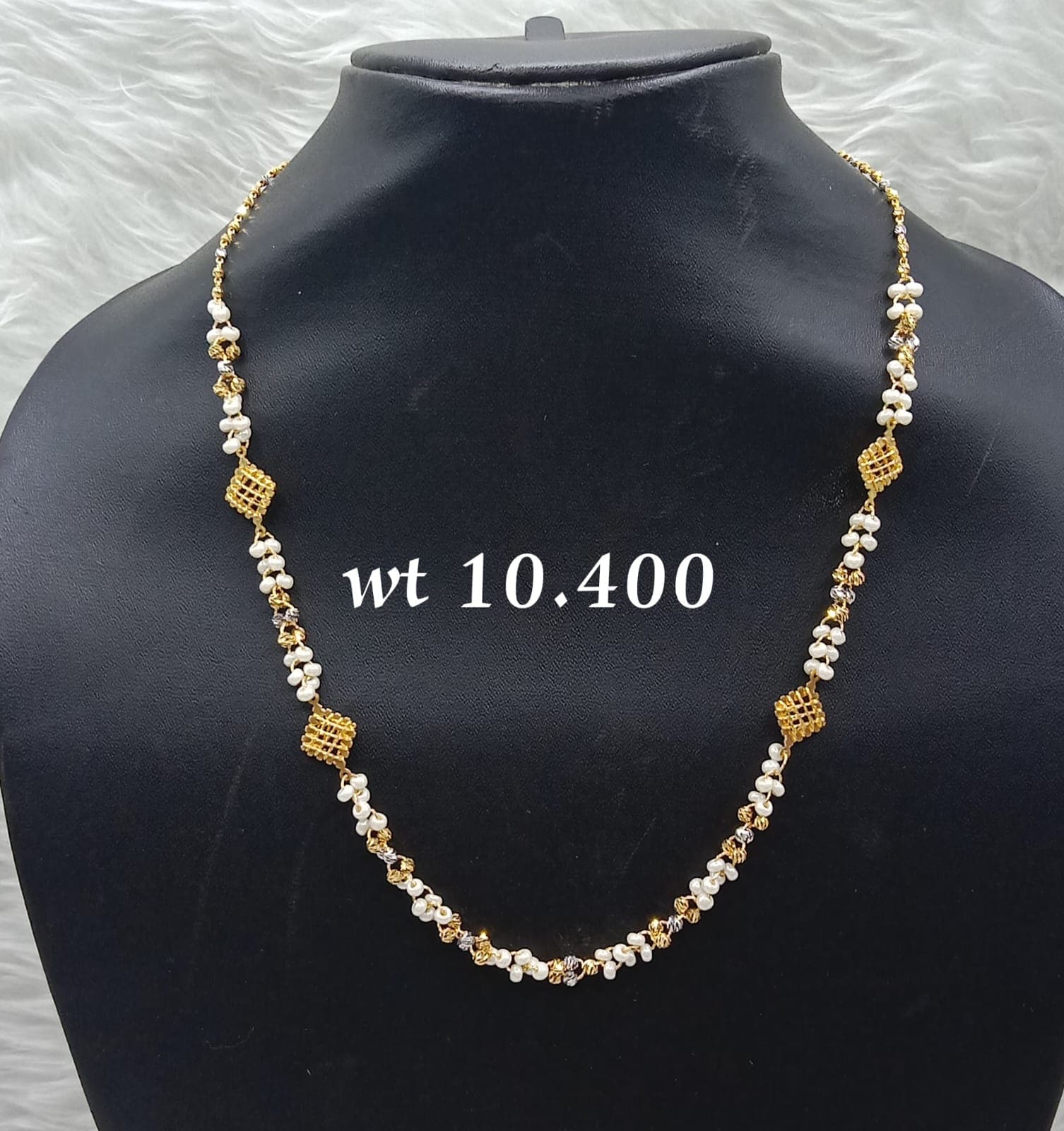 Delicate Pearl Gold Mala Necklace