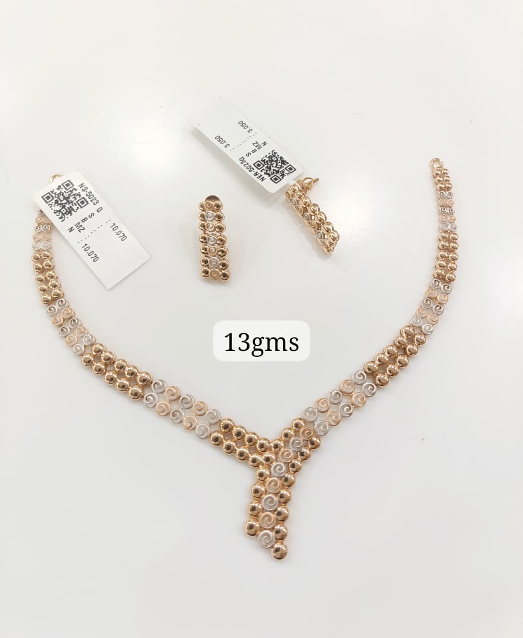 Dual Tone Gold Necklace Set