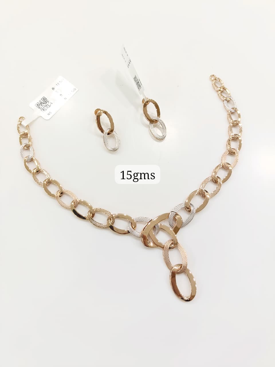 Two-Tone Link Gold Necklace Set