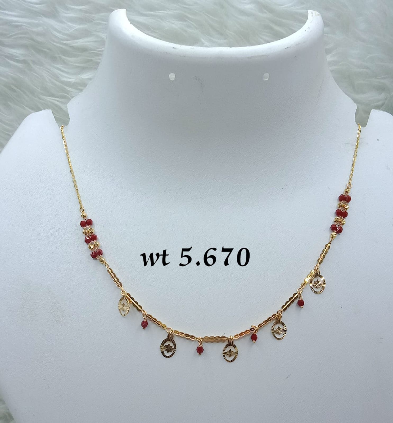 Delicate Gold Bead Charm Necklace