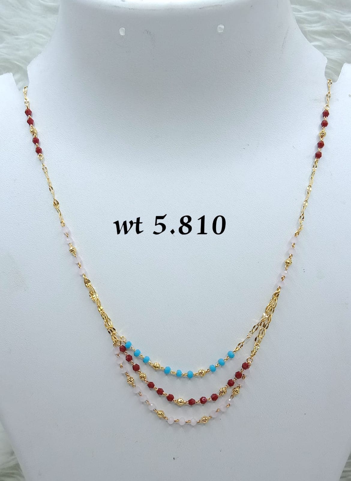 Multi-Layered Beaded Gold Necklace