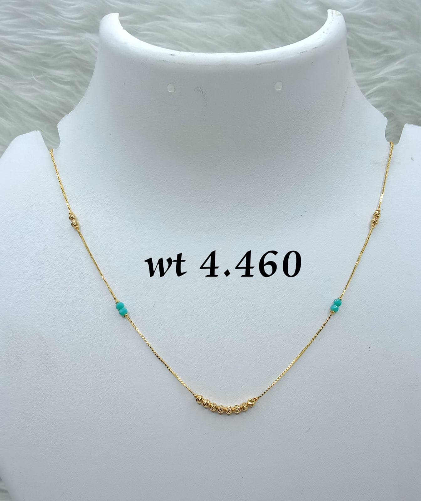Delicate Gold Bead Chain Necklace