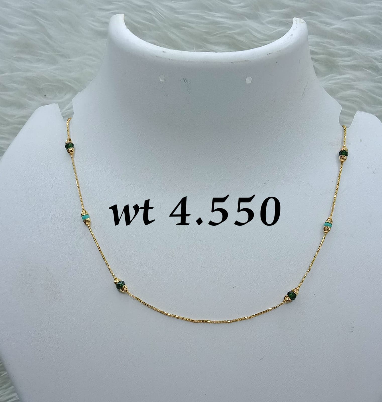 Delicate Beaded Gold Chain