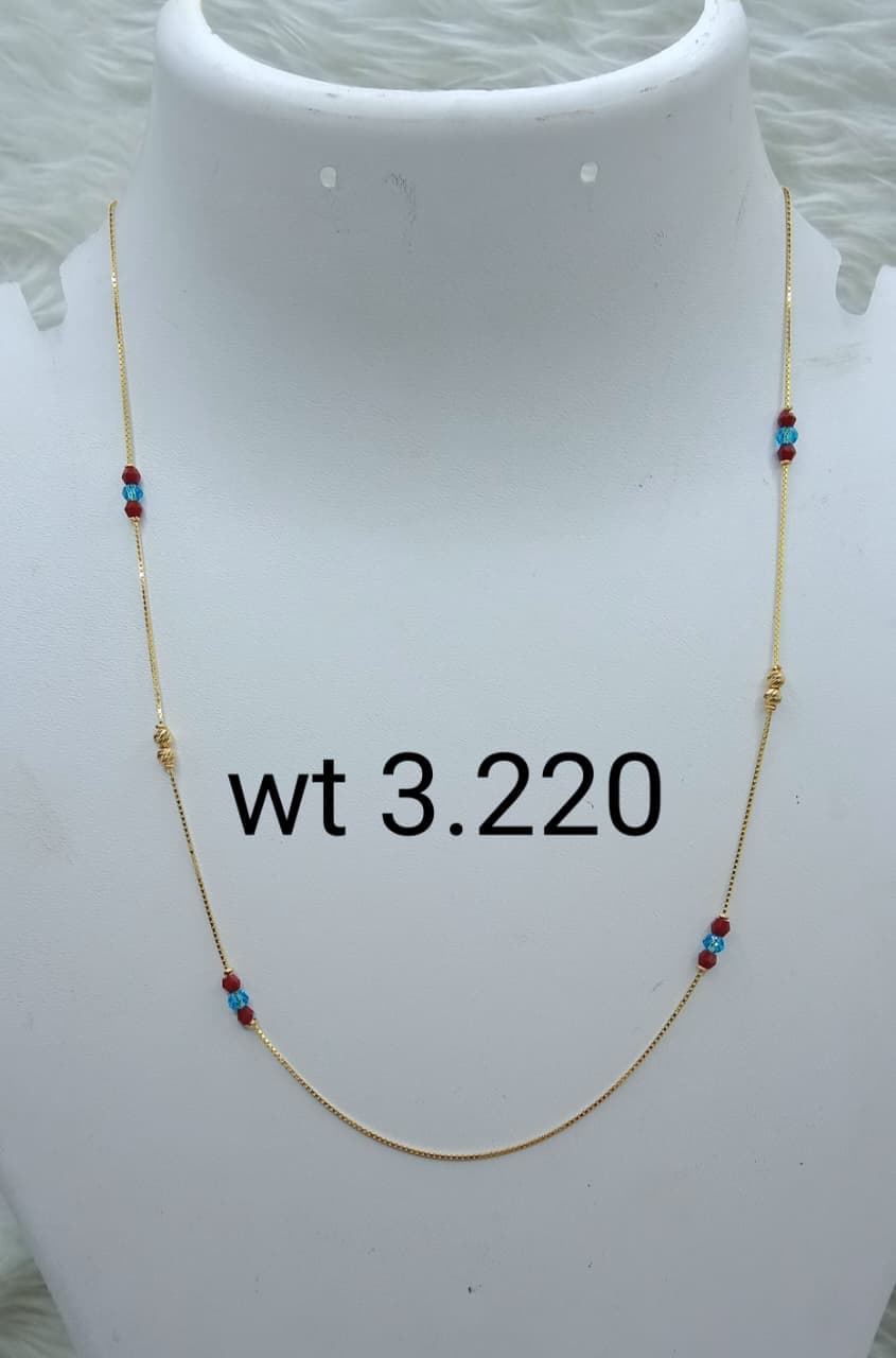 Delicate Bead Accent Gold Chain