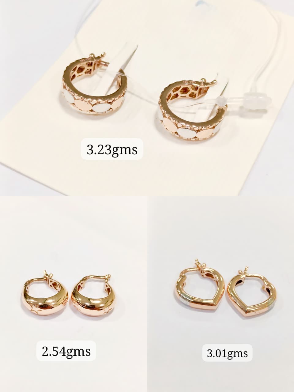 Italian Heart Shape Gold Hoop Earrings
