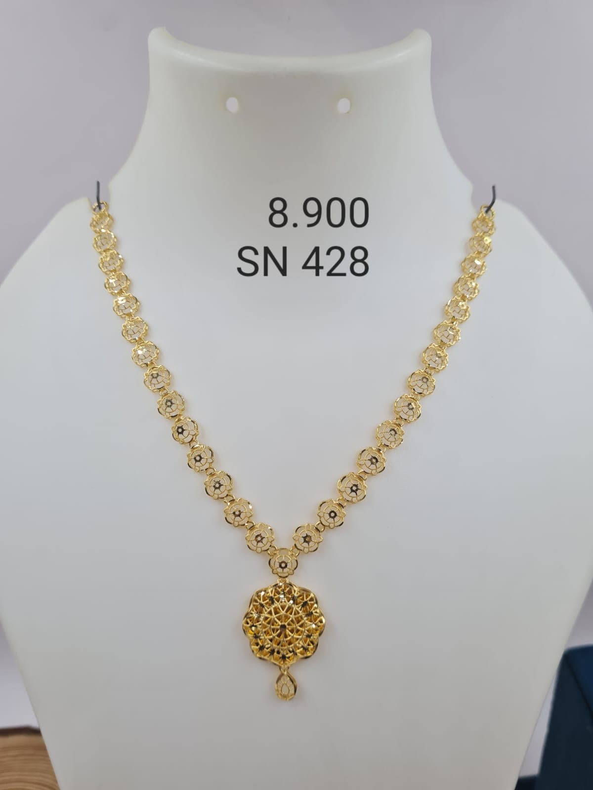 Floral Motif Gold Necklace